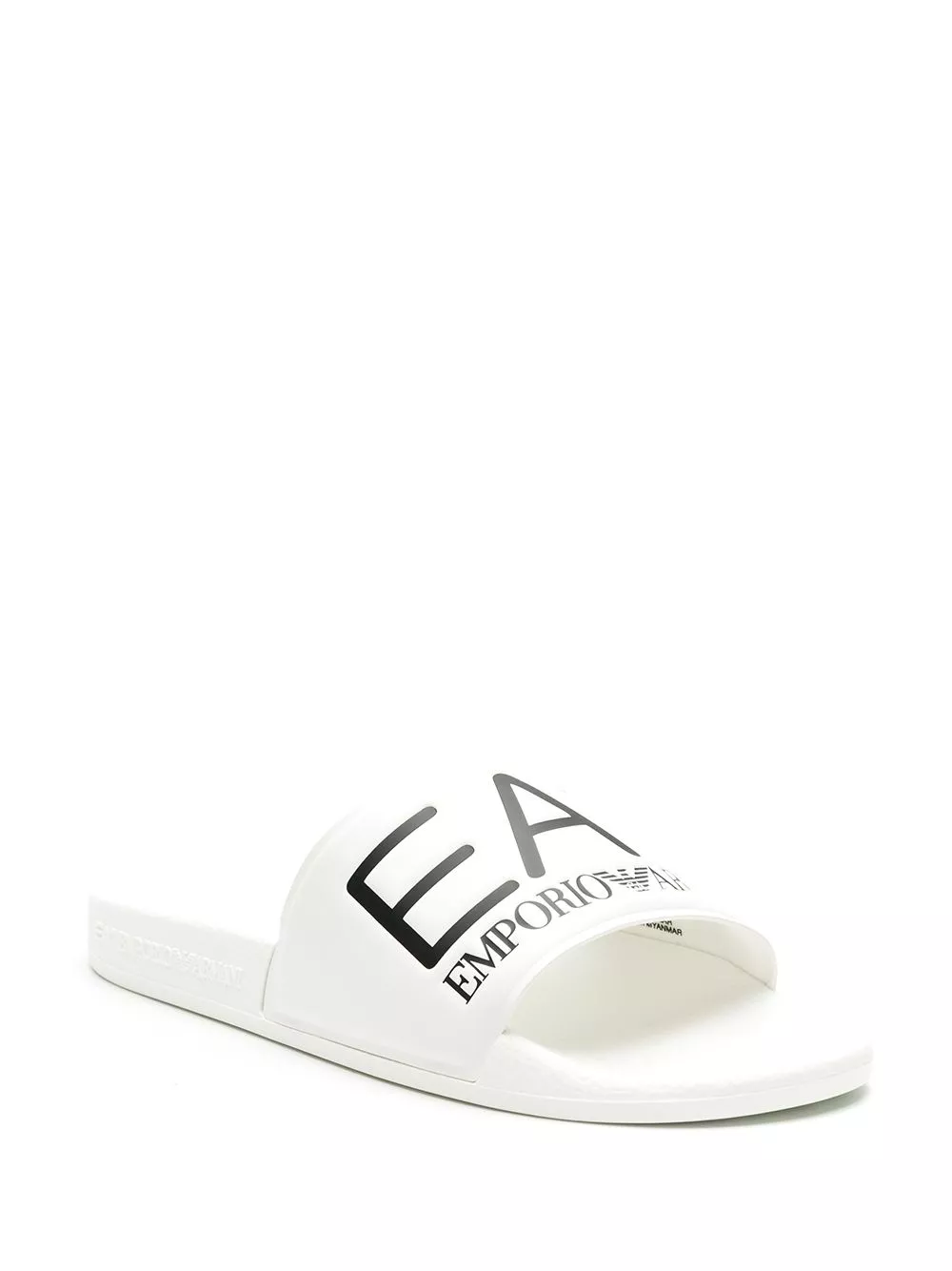 Affordable Ea7 Emporio Armani logo-embossed faux-leather slides Men 0124