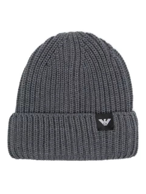 Emporio Armani logo-patch beanie hat Men 0116