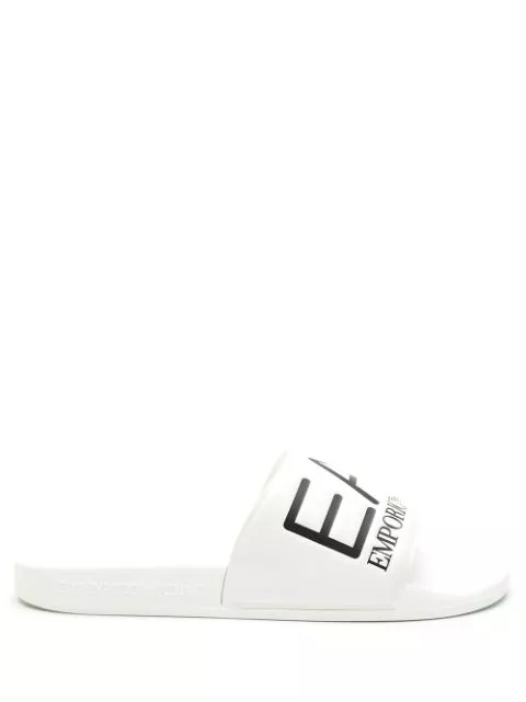 Ea7 Emporio Armani logo-embossed faux-leather slides Men 0124