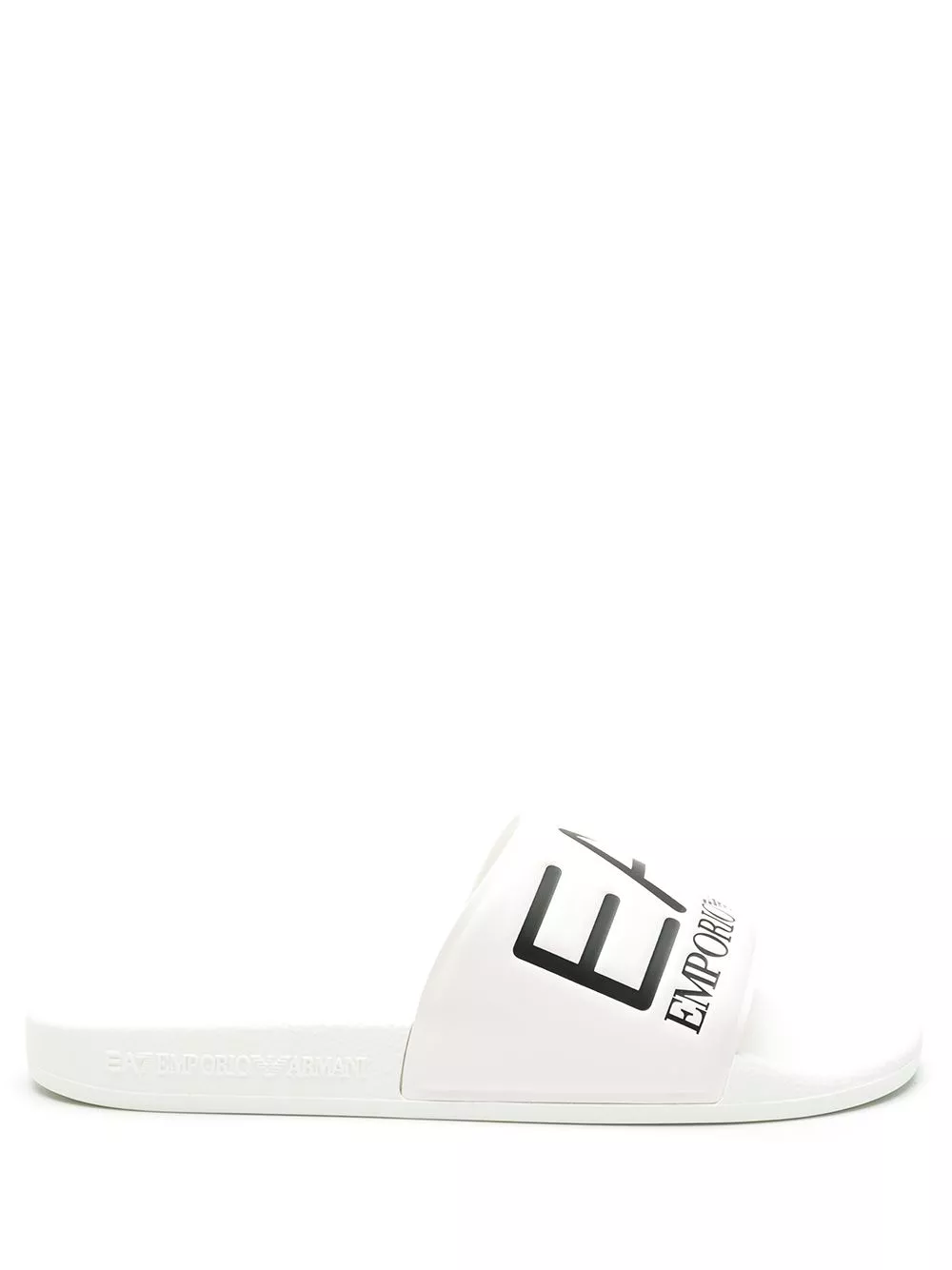 Affordable Ea7 Emporio Armani logo-embossed faux-leather slides Men 0124