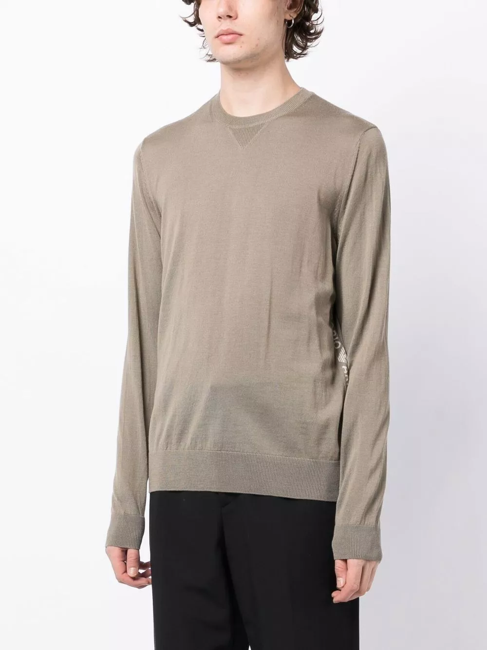 Cheap Emporio Armani ribbed-knit crew neck sweatshirt Men 0114