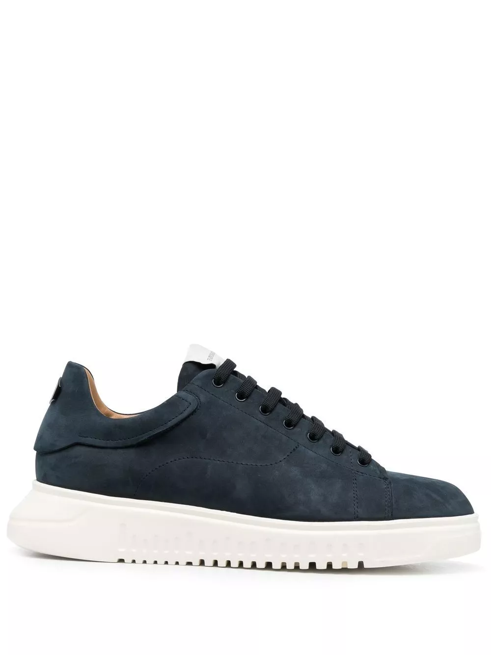 Emporio Armani logo-patch low-top suede sneakers Men 0118