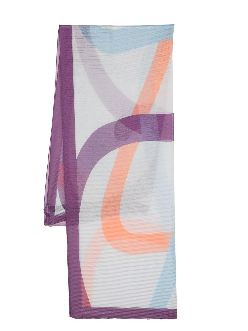 Emporio Armani abstract-print pleated long scarf Women 0113