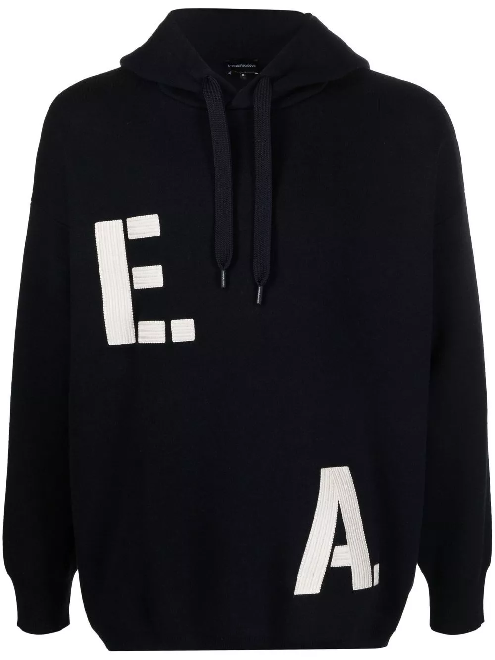 Emporio Armani logo-applique knitted hoodie Men 0114