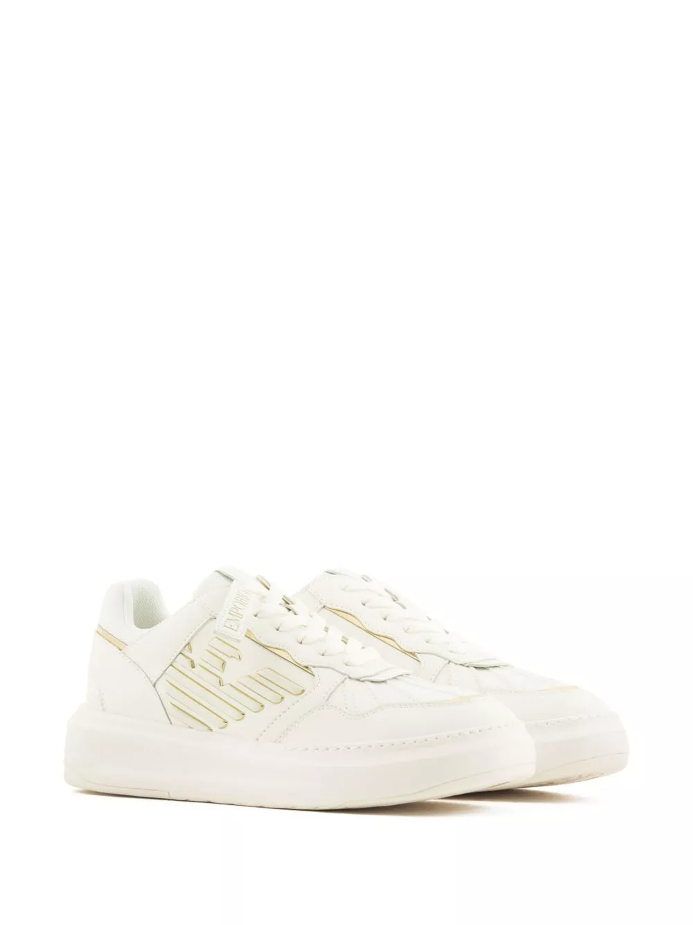 Affordable Ea7 Emporio Armani logo-embossed leather sneakers Women 0130