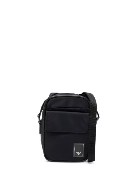 Cheap Emporio Armani Travel Essentials logo-patch messenger bag Men 0128