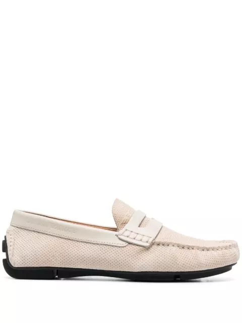 Emporio Armani flocked-logo driving loafers Men 0124