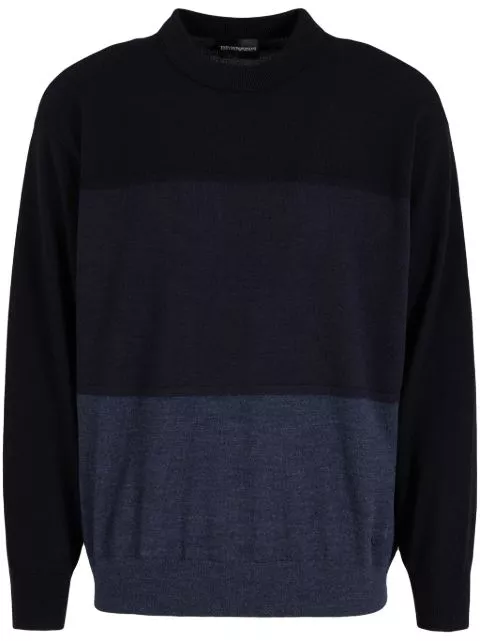 Cheap Emporio Armani colour-block virgin-wool jumper Men 0206