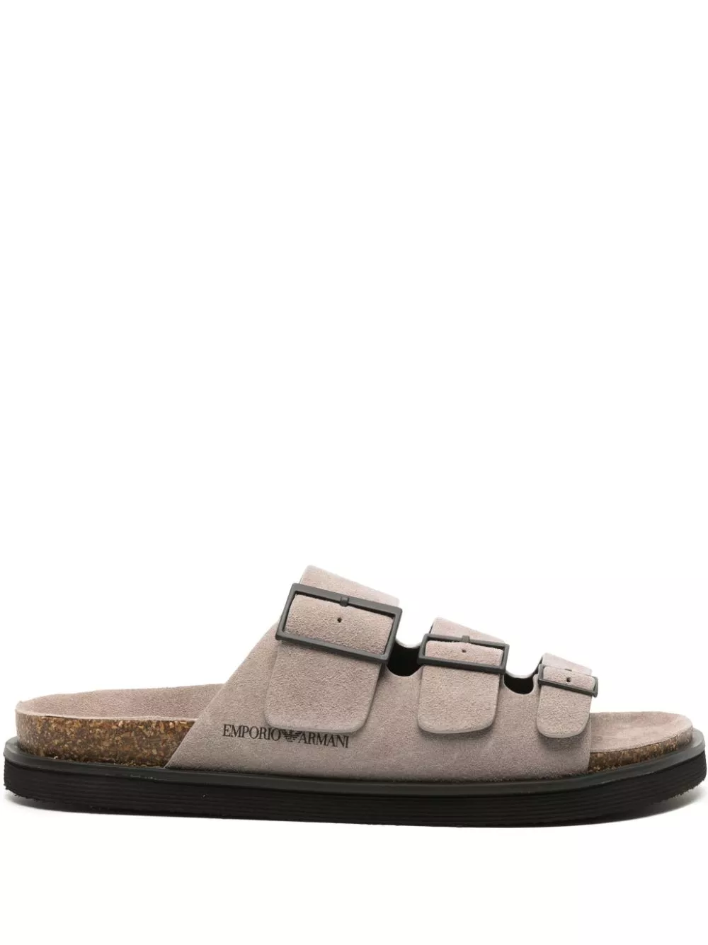 Affordable Emporio Armani debossed-logo suede sandals Men 0202