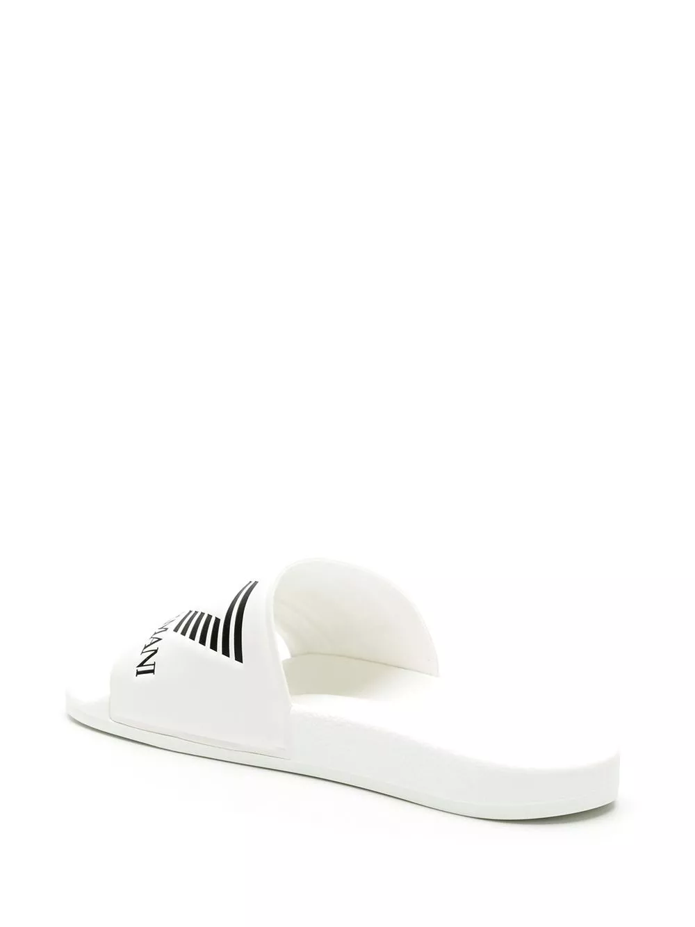 Cheap Ea7 Emporio Armani logo-embossed faux-leather slides Men 0202